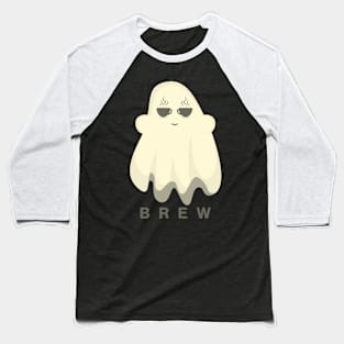 Coffee Cup Eyed Ghost Baseball T-Shirt